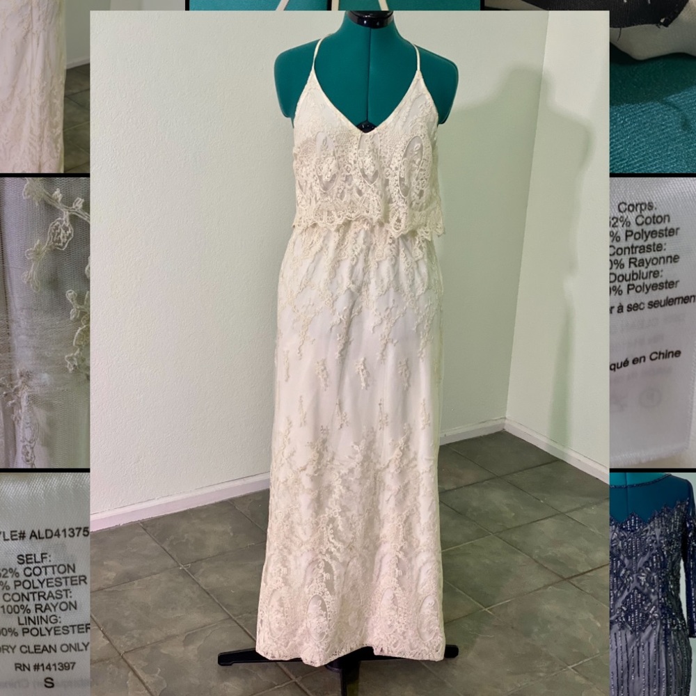 White Cream ASTR lace maxi boho dress